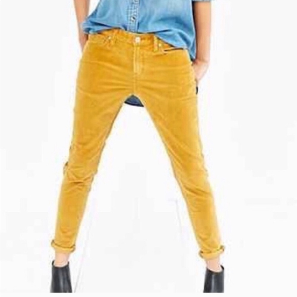 J Crew mustard matchstick corduroy pants